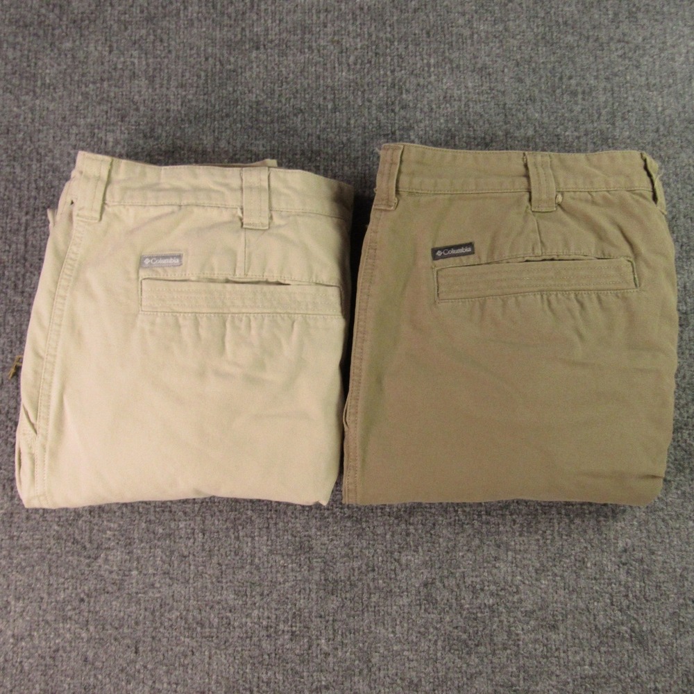 Columbia Pants Mens 40x32 Brown‎ Beige Canvas Utility Outdoor Workwear Lot of 2